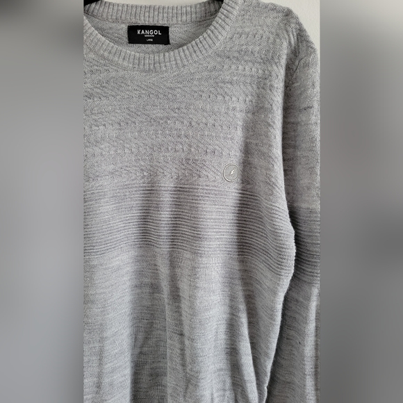 Kangol Mens Pullover Sweater - gray acrylic/wool- Large - Picture 2 of 5